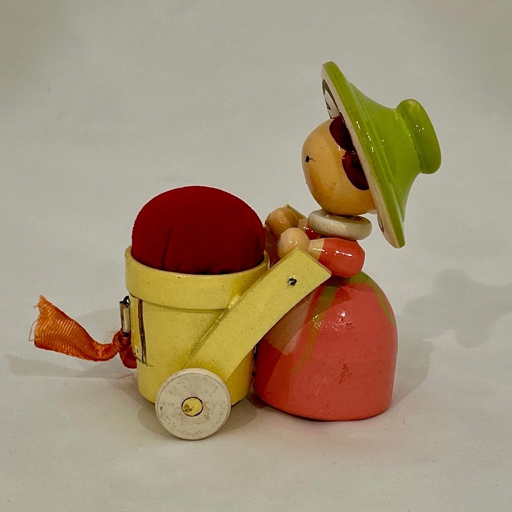 Vintage Pin Cushion Tape Measure Dispenser - Picture 2 of 6
